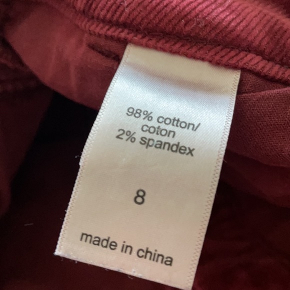 Dark red corduroy A line button down mini skirt - Picture 7 of 7